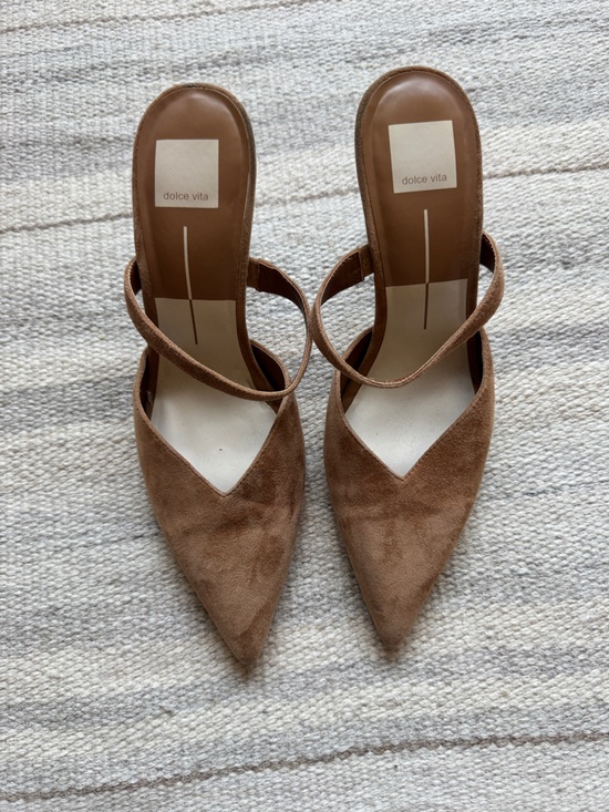 Dolce Vita Shoes - Dolce Vita Tan Suede Pointed-Toe Mary Jane Heels